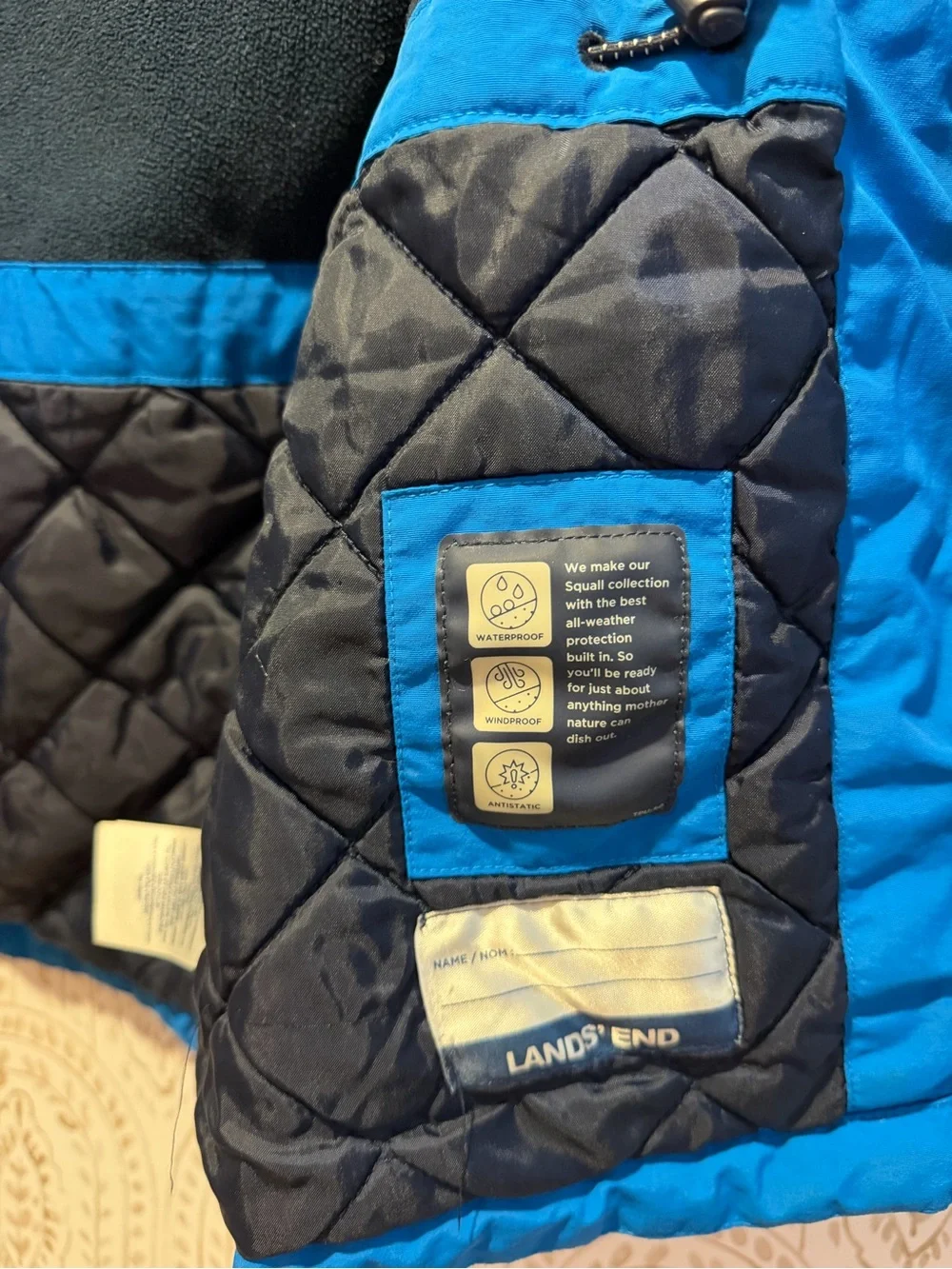 Lands’ End Boys Blue 7 / Large Blue Winter Coat - Picture 3 of 10